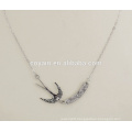 Exquisite 316l stainless steel swallow with crystal swallow pendant necklace